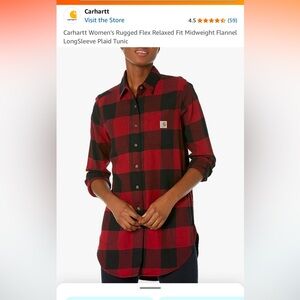 Carhartt Women’s Rugged Flex relaxed fit flannel tunic